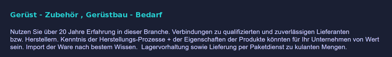 Geruestbedarf Dresden