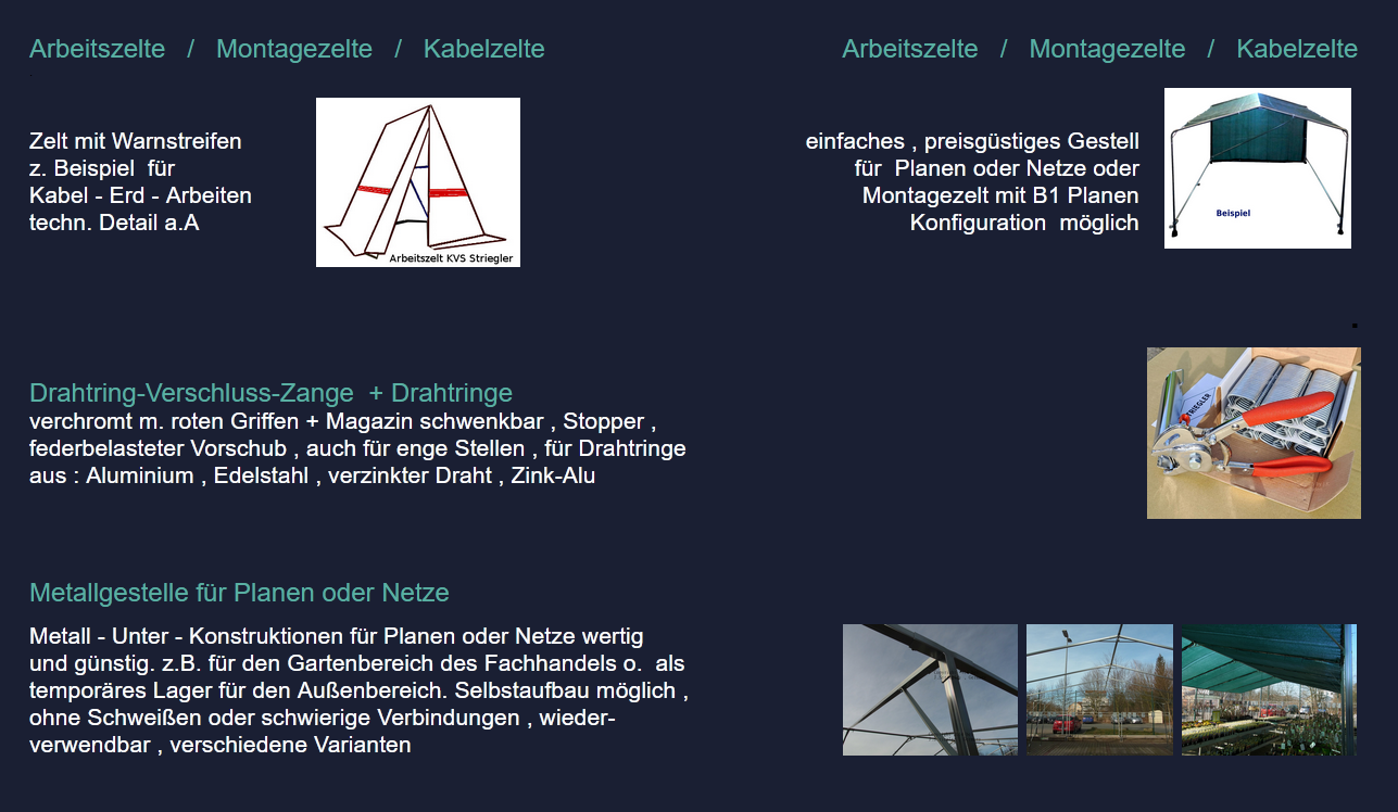 Arbeitszelte , Montagezelt