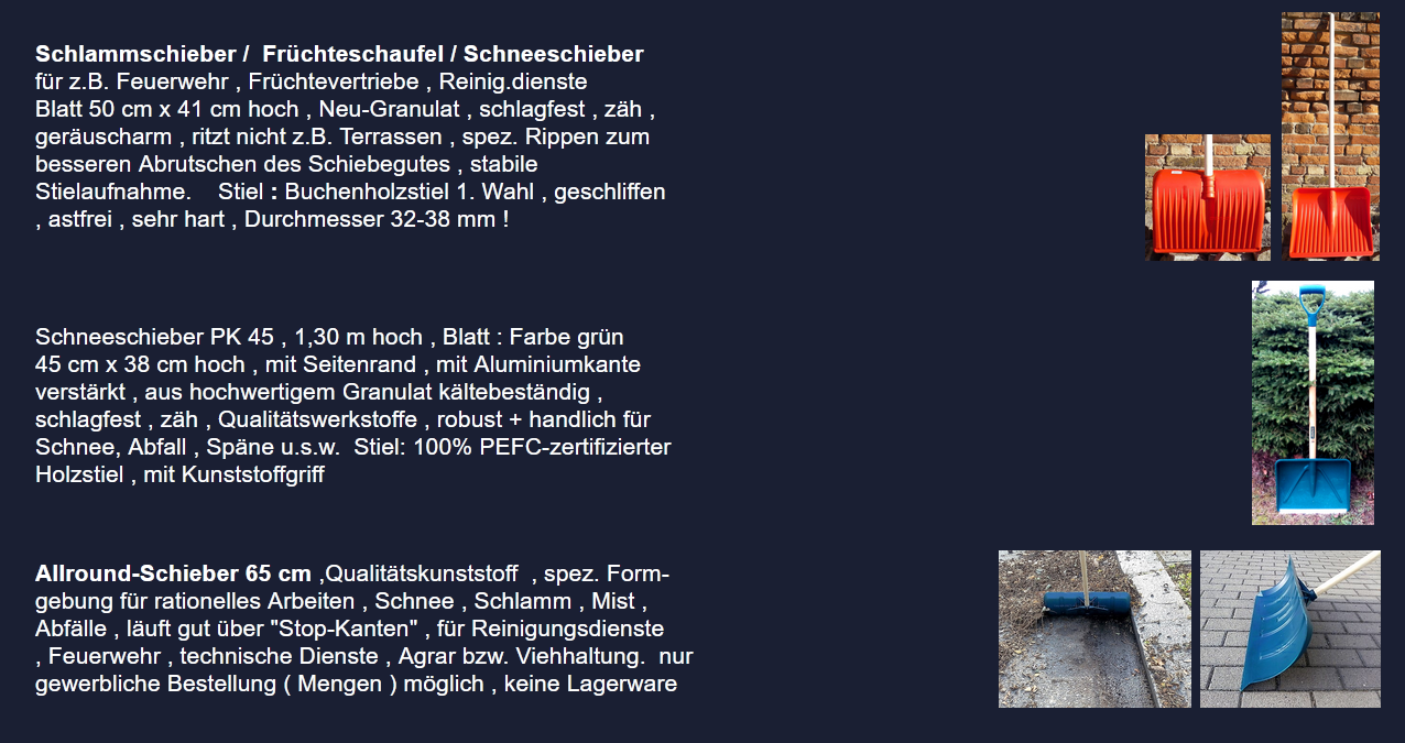 Schlammschieber , Fruechteschaufel