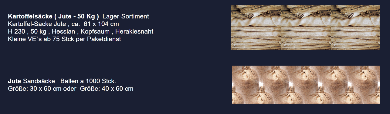 Jutegewebe Striegler Handel