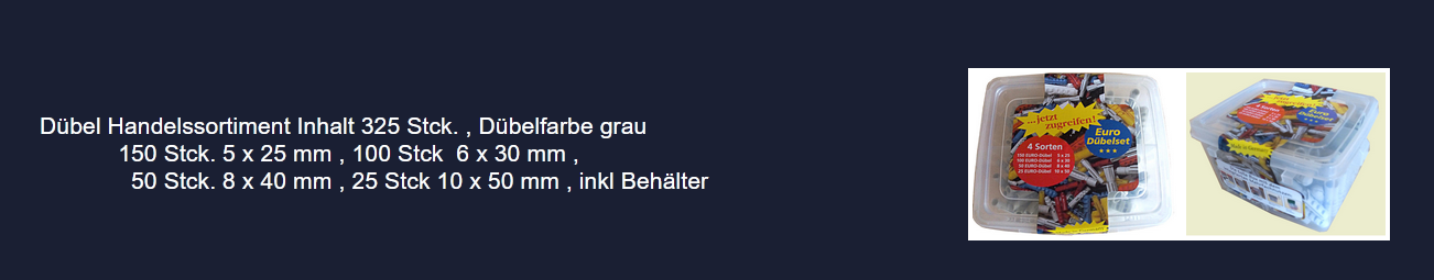 Handelssortiment Dübel