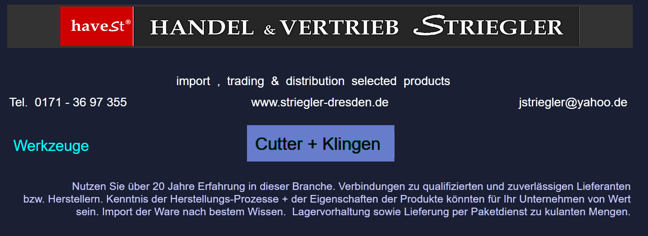 Striegler Handel Cutter Klingen Header